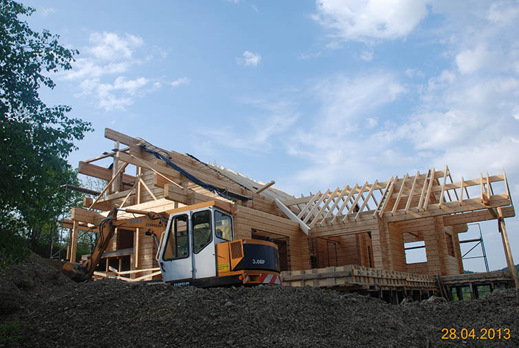 zdjęcie z budowy domu drewianego - 96