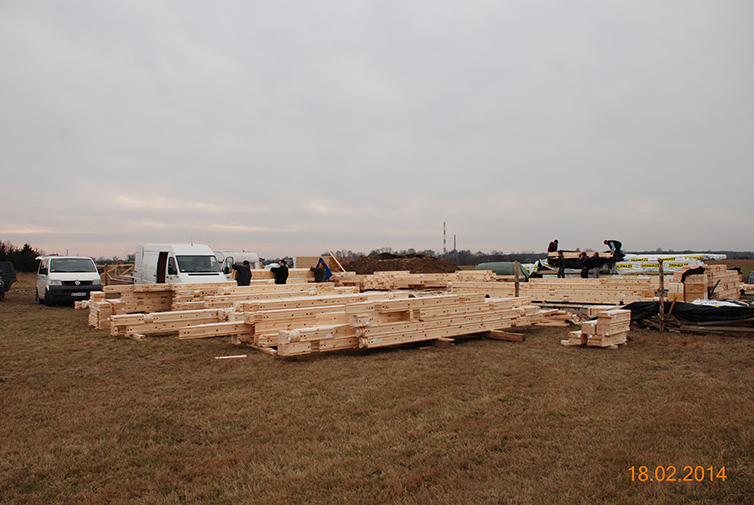 zdjęcie z budowy domu drewianego - 5