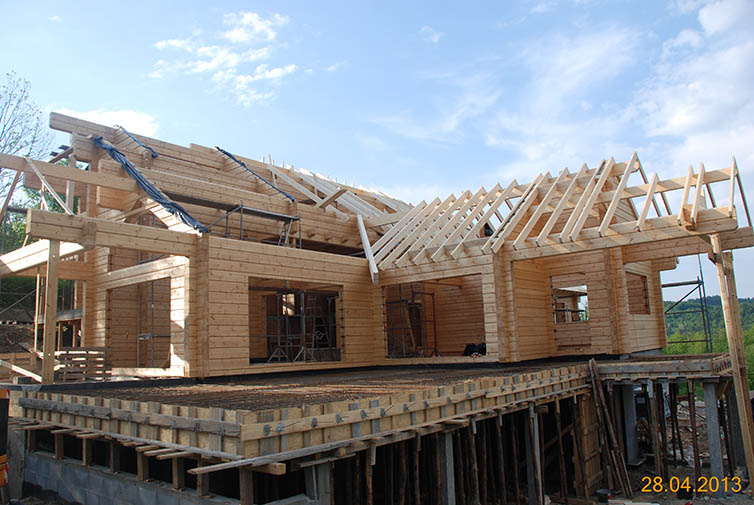 zdjęcie z budowy domu drewianego - 97