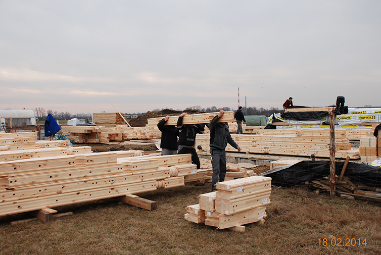 zdjęcie z budowy domu drewianego - 6