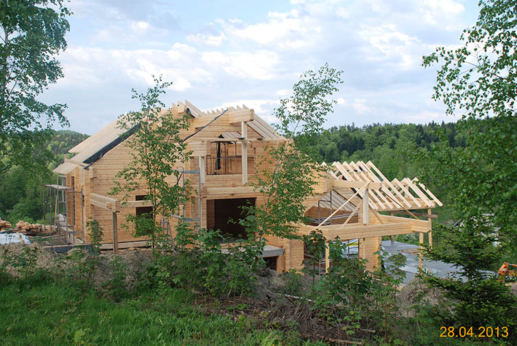 zdjęcie z budowy domu drewianego - 100