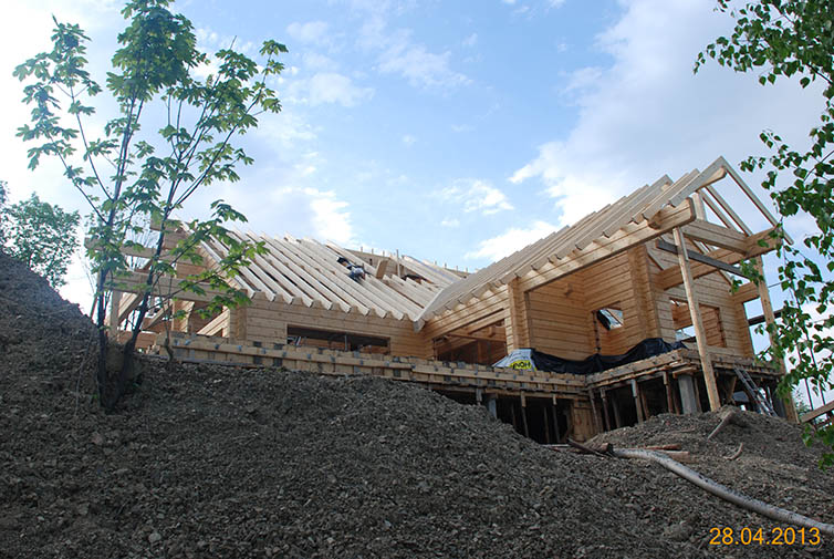 zdjęcie z budowy domu drewianego - 101