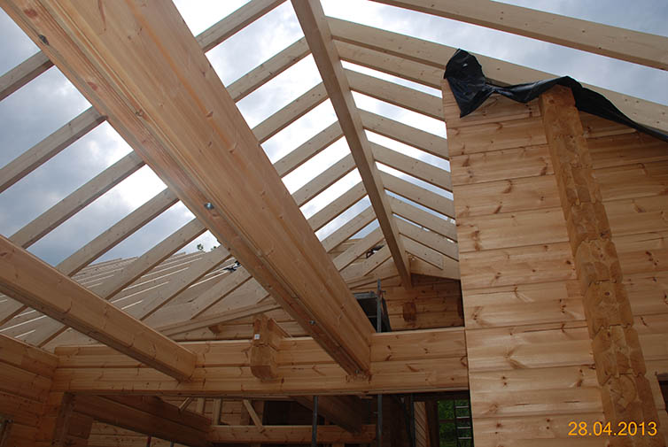 zdjęcie z budowy domu drewianego - 102