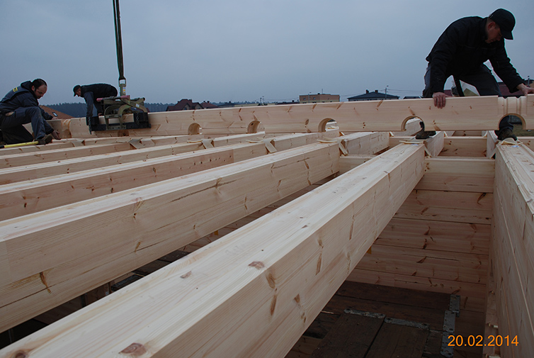 zdjęcie z budowy domu drewianego - 26