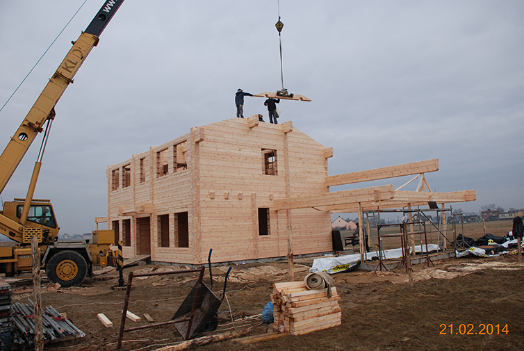 zdjęcie z budowy domu drewianego - 36