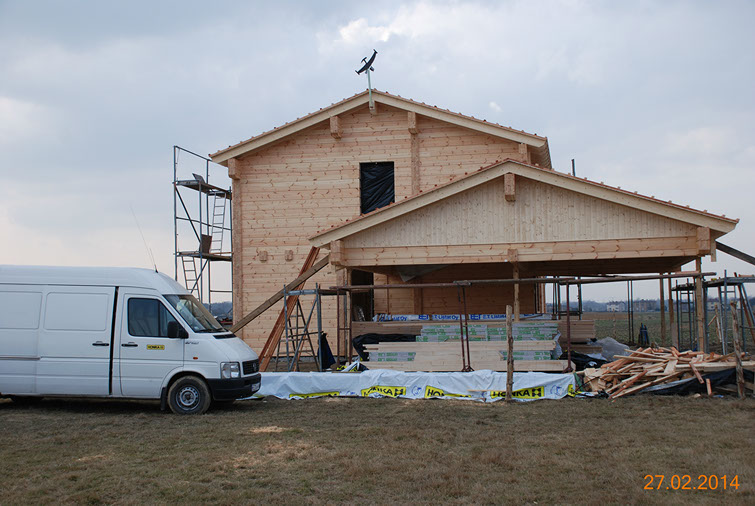 zdjęcie z budowy domu drewianego - 45